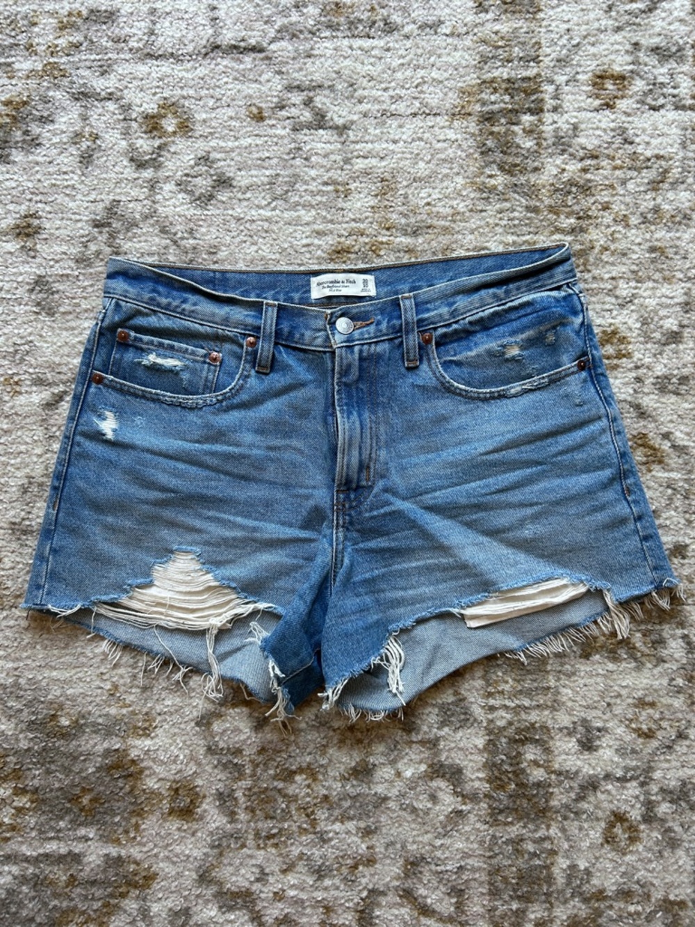 Abercrombie Denim Distressed High-Rise Women’s Shorts